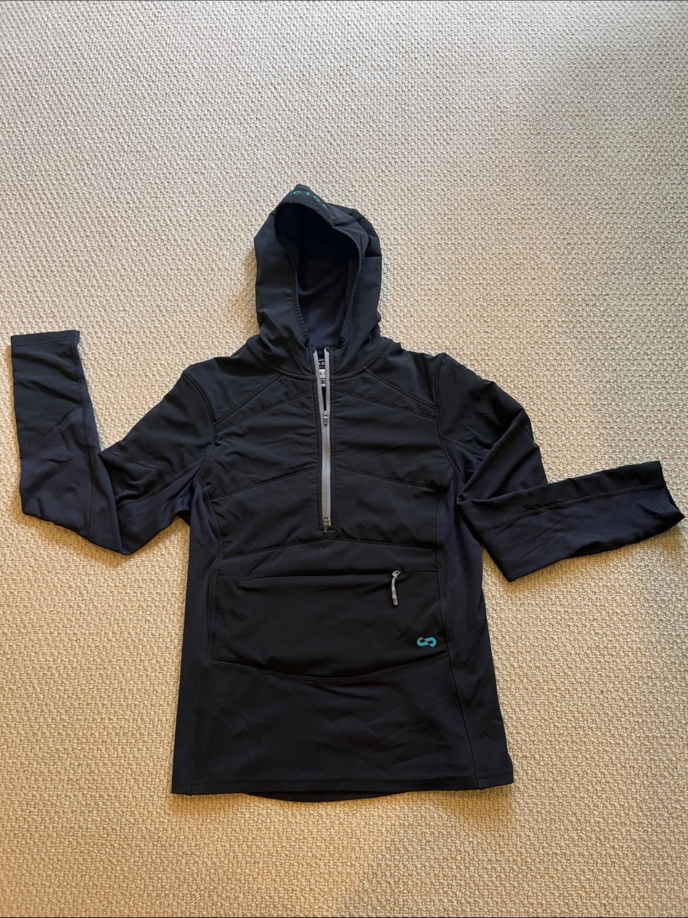 OROS SOLARCORE Quarter Zip Pullover Small Black Thermal Performance Top Like New